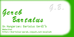 gereb bartalus business card